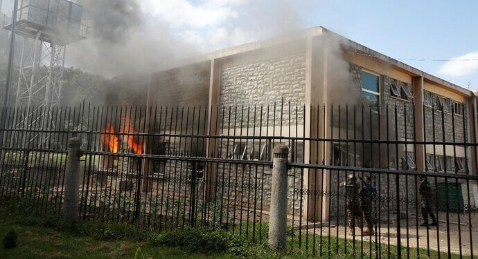Protesters stormed Kenya’s parliament compound and set the building on fire.