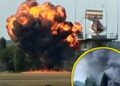 A plane crashed shortly after taking off from a London airport; a huge fireball was captured on camera.