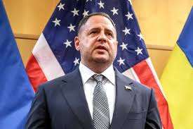 Zelenskyy’s chief aide, Andriy Yermak, steps down following corruption investigations.